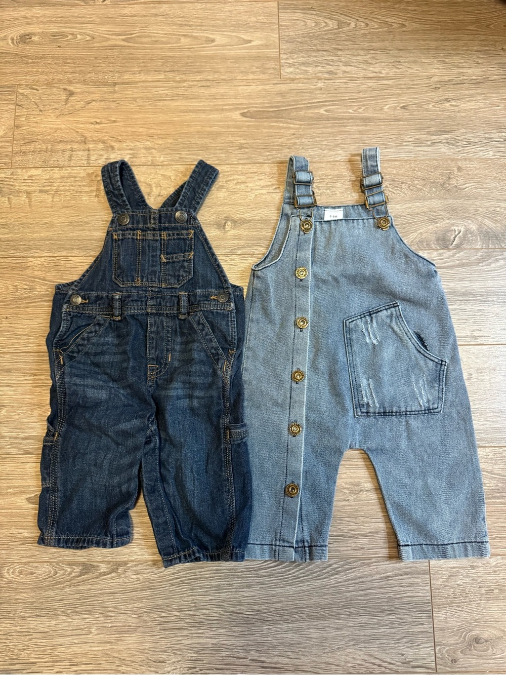 Kids Denim Overalls - Light Blue and Dark Blue